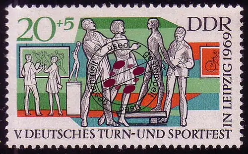 1486 Turn-/Sportfest Leipzig Ausstellung 20+5 Pf O gestempelt