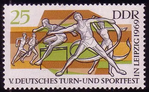 1487 Festival de sport/de gymnastique Leipzig Athlètes légers 25 Pf **