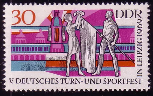 1488 Festival de sport/tourisme Leipzig Fahnenweihe 30 Pf **