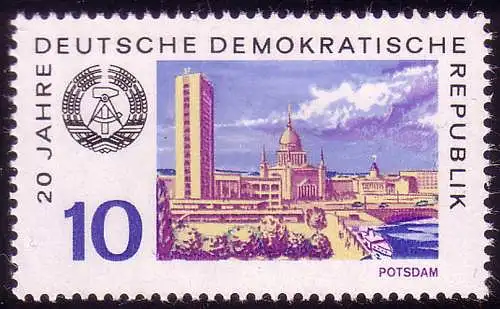 1497 20 Jahre DDR Potsdam Nikolai-Kirche 10 Pf ** postfrisch