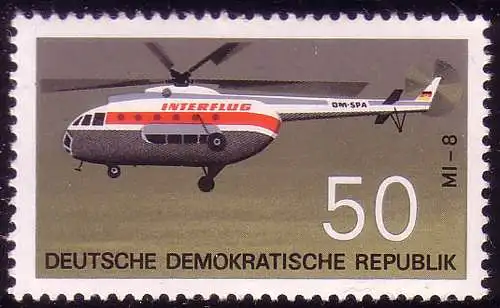 1527 Flugzeuge Turbinenhubschrauber 50 Pf ** postfrisch