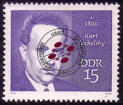 1536 Persönlichkeiten Tucholsky 15 Pf O gestempelt