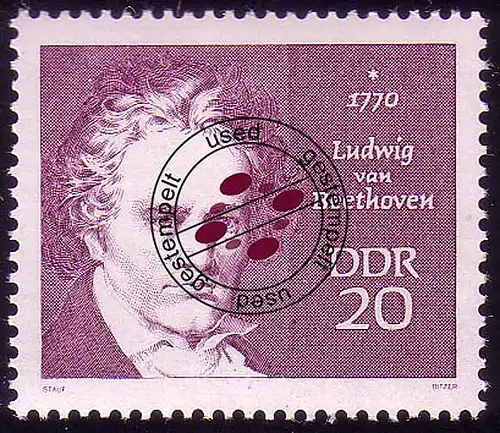 1537 Persönlichkeiten Beethoven 20 Pf O gestempelt