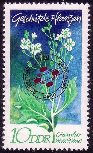 1563 Plantes indigènes Choux de mer 10 Pf O Tamponné