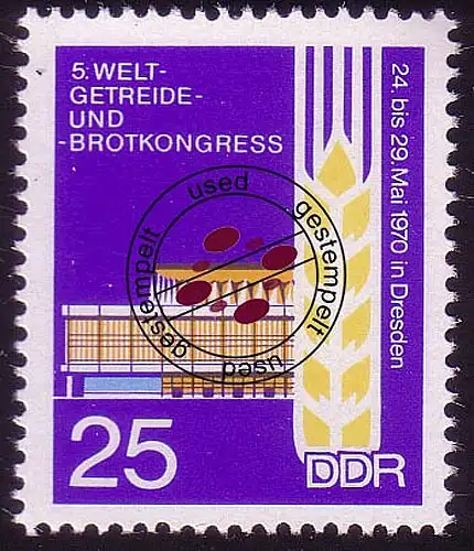 1576 Getreide-/Brotkongress 25 Pf O gestempelt