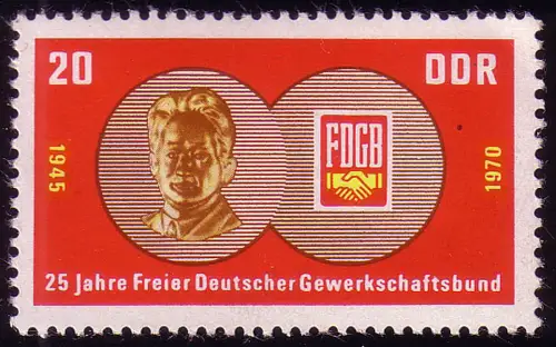 1577 25 Jahre FDGB 20 Pf ** postfrisch