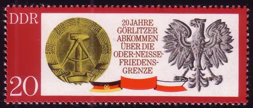 1591 Limite ou neige 20 Pf ** post-fraîchissement