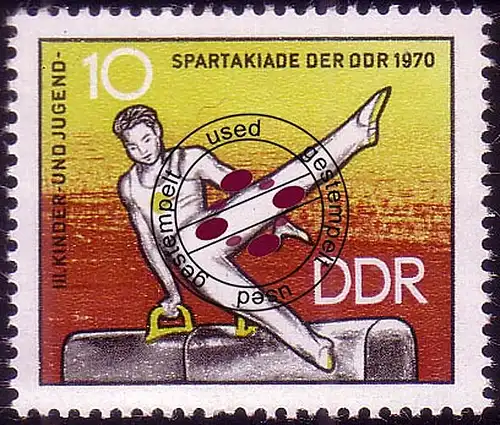 1594 Partakiade gymnastique pour enfants/jeunes 10 Pf O Tamponné