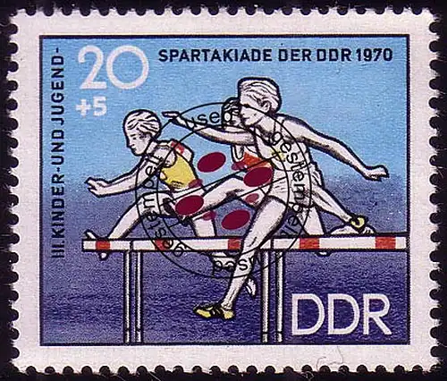 1595 Kinder-/Jugendspartakiade Hürdenlauf 20+5 Pf O gestempelt