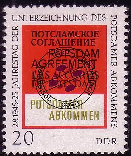 1599 Potsdamer Abkommen 20 Pf O