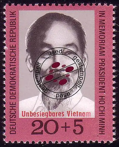 1602 Vietnam Ho Chi Minh 20+5 Pf O gestempelt