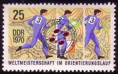 1606 WM Orientierungslauf 25 Pf O gestempelt