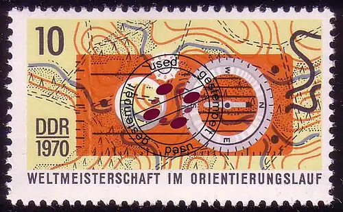 1605 WM Orientierungslauf 10 Pf O gestempelt