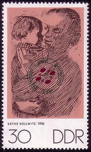 1610 Kunstwoche Mutter mit Kind 30 Pf O gestempelt