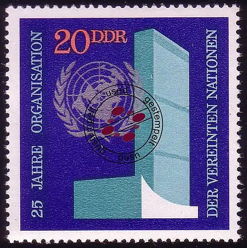 1621 25 Jahre UNO 20 Pf O gestempelt