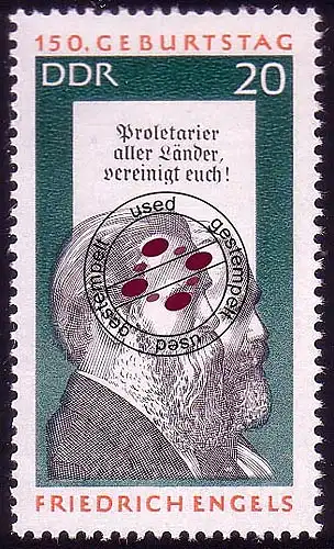 1623 Friedrich Engels 20 Pf O gestempelt