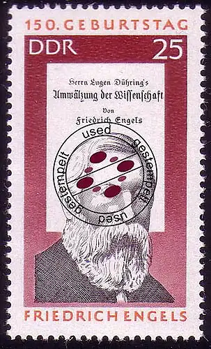 1624 Friedrich Engels 25 Pf O Tamponné