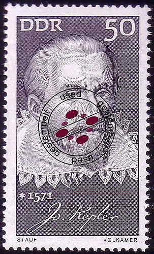 1649 Persönlichkeiten Johannes Kepler 50 Pf O gestempelt