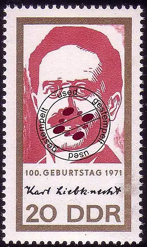 1650 Karl Liebknecht 20 Pf O gestempelt