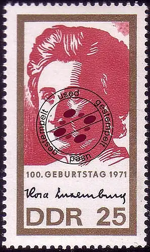 1651 Rosa Luxemburg 25 Pf O gestempelt