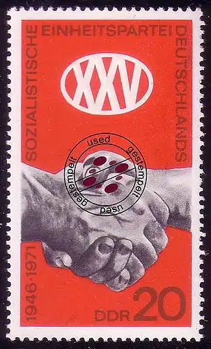 1667 25 ans SED 20 Pf O Tamponné