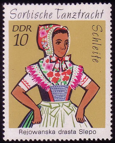 1668 Sorbische Tanztrachten Schleife 10 Pf **