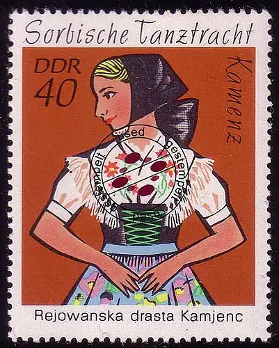 1671 Sorbische Tanztrachten Kamenz 40 Pf O gestempelt