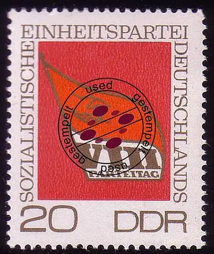 1679 Parteitag der SED 20 Pf O gestempelt