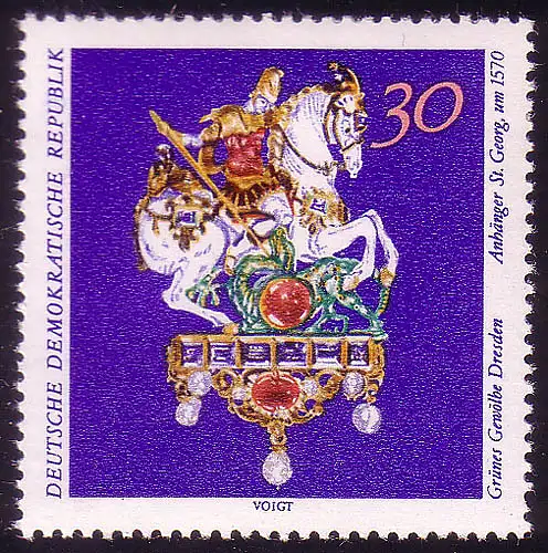 1687 Grünes Gewölbe Anhänger St. Georg 30 Pf, postfrisch **