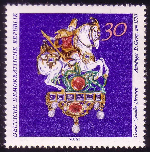 1687 Grünes Gewölbe Anhänger St. Georg 30 Pf, postfrisch **