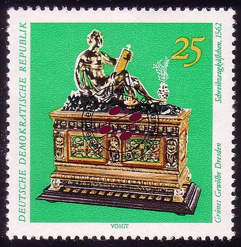 1686 Grünes Gewölbe Schreibzeugkästchen 25 Pf, gestempelt O