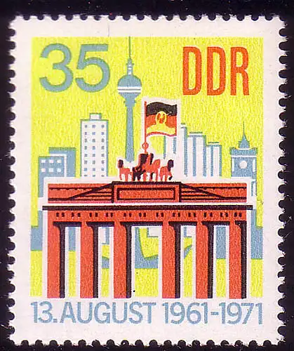 1692 10 Jahre Berliner Mauer Brandenburger Tor 35 Pf **