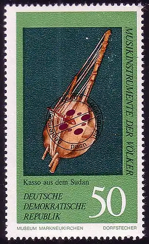 1713 Musikinstrumente Harfe/Laute 50 Pf O gestempelt