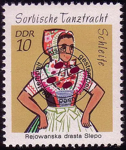 1723 Sorbische Tanztrachten 10 Pf O gestempelt