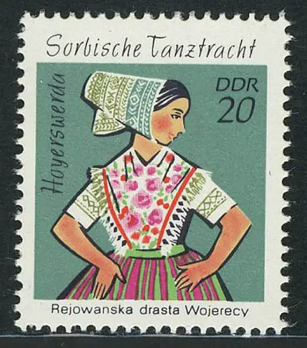 1724 Sorbische Tanztrachten 20 Pf, postfrisch **