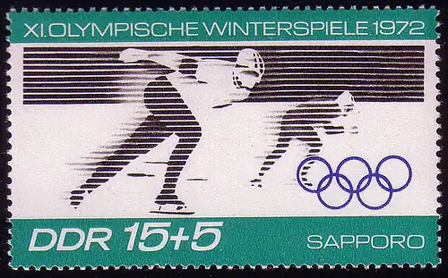 1727 Olympiade Sapporo Eisschnellauf 15+5 Pf **