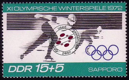 1727 Olympiade Sapporo Eisschnellauf 15+5 Pf O gestempelt