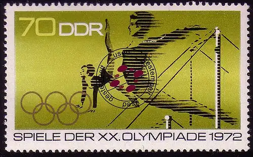 1758 Olympiade München Turnen 70 Pf O gestempelt