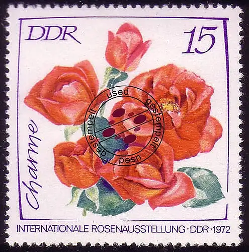 1765 Rosenausstellung Charme 15 Pf, gestempelt O