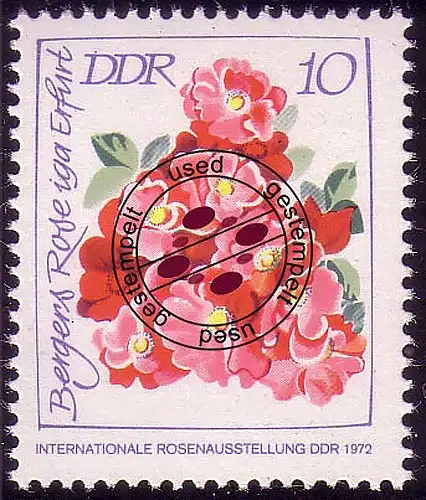 1778 Exposition de roses Erfurt 10 Pf O Tamponné