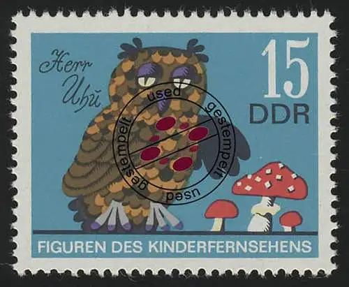 1809 Kinderfiguren Herr Uhu 15 Pf O