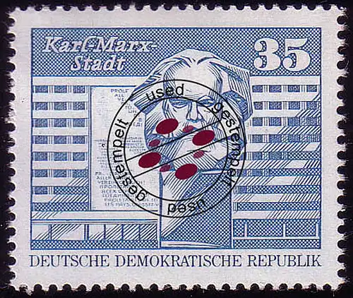 1821 Structure en RDA/Grand format 35 Pf O Tamponné