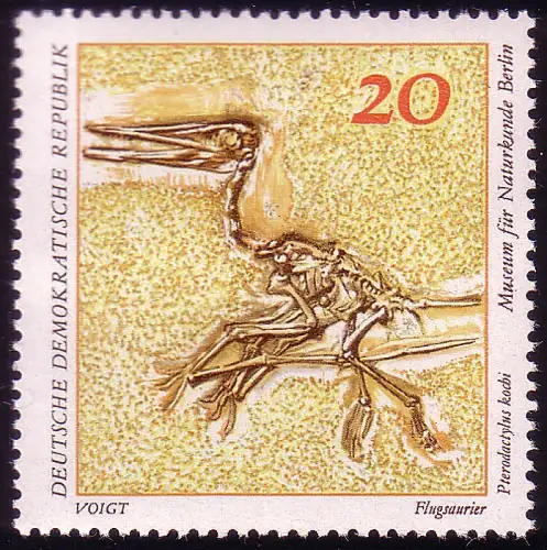 1824 Naturkunde Flugsaurier 20 Pf ** postfrisch