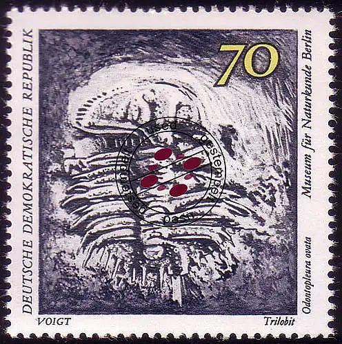 1827 Naturkunde Trilobit 70 Pf O gestempelt