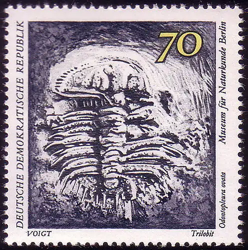 1827 Naturkunszutz Trilobit 70 Pf ** post-fraîchissement