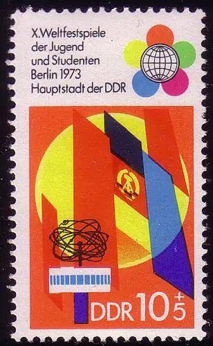 1829 Weltfestspiele Jugend + Studenten 10+5 Pf **