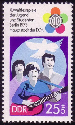 1830 Weltfestspiele Jugend + Studenten 25+5 Pf **