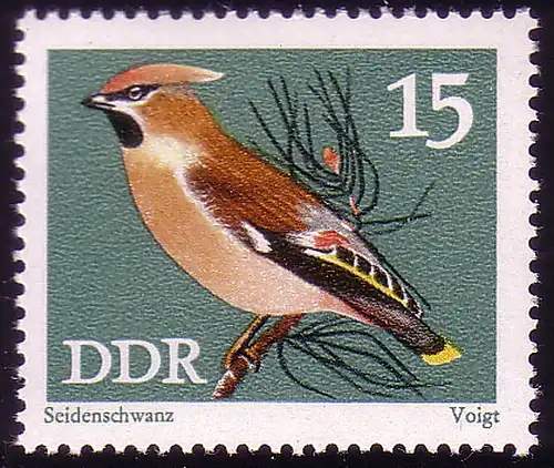 1836 Singvögel Seidenschwanz 15 Pf ** postfrisch
