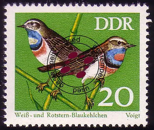 1837 Singvögel Blaukehlchen 20 Pf O gestempelt