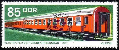1849 Schienenfahrzeugbau Reisezugwagen 85 Pf O gestempelt